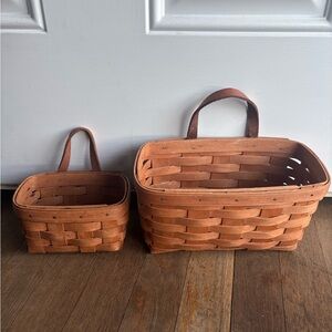 Vintage 1990 & 1989 Small and Medium Longaberger Hanging Wall Baskets
